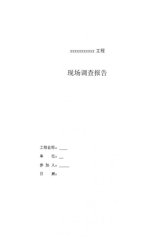公路改建工程现场调查报告word模板-办公资源网