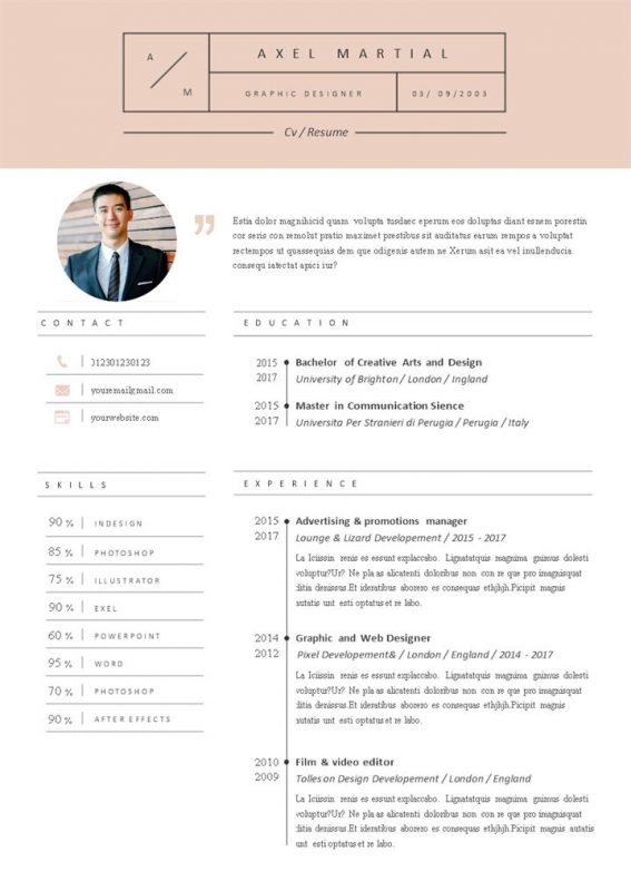 白色简约风平面设计师个人简历Word模板-办公资源网