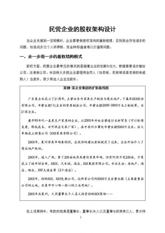 合伙人股权设计方案股权架构设计案例Word模板-办公资源网