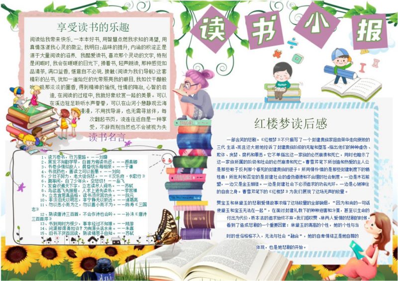 阅读小报手抄报Word模板-办公资源网