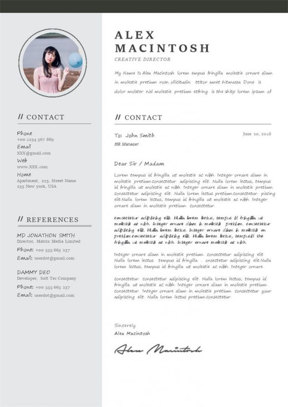 欧美风创意总监求职通用个人简历Word模板-办公资源网