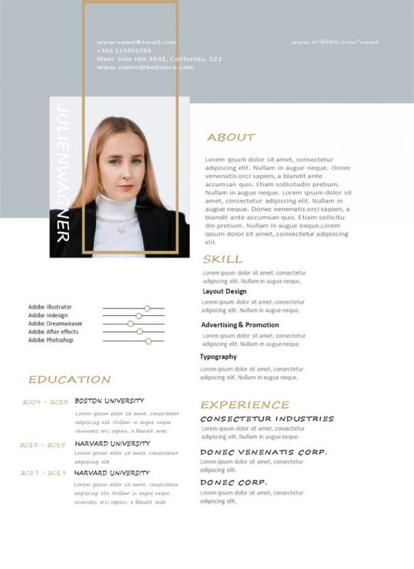 创意设计师平面设计师通用的求职简历个人简历Word模板-办公资源网