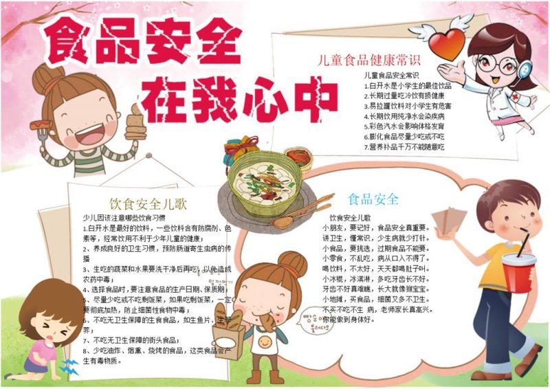 食品安全在我心中手抄报Word模板-办公资源网