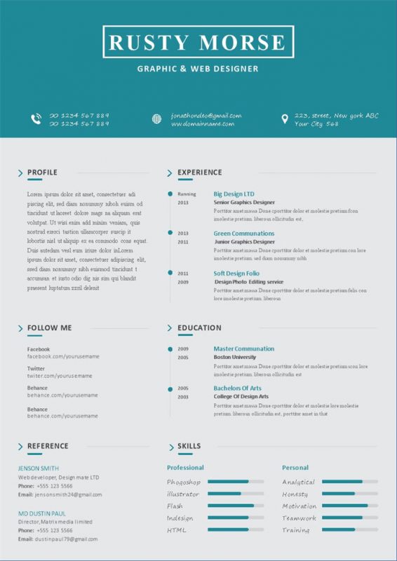 绿色平面设计师和网页设计师通用求职简历个人简历Word模板-办公资源网