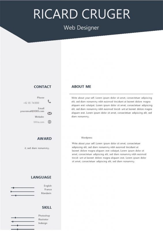 极简欧美风网页设计师求职简历Word模板-办公资源网