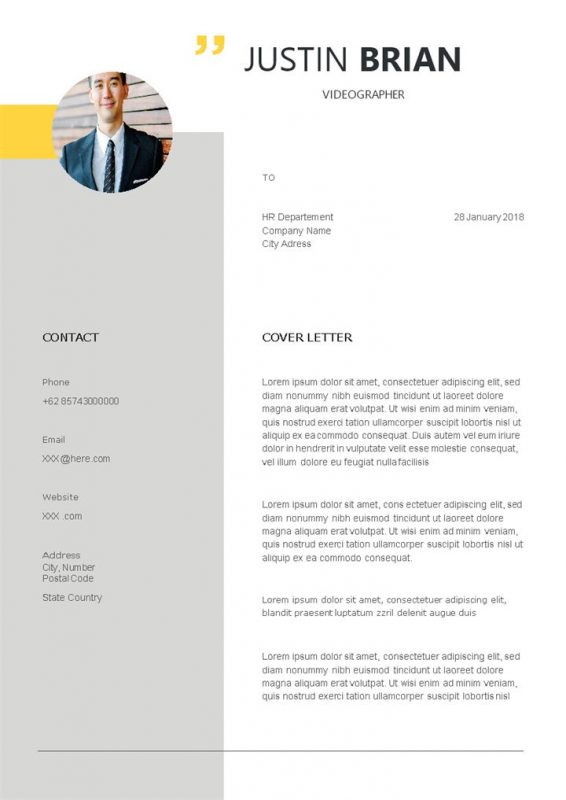 灰色欧美风摄像师求职通用简历Word模板-办公资源网