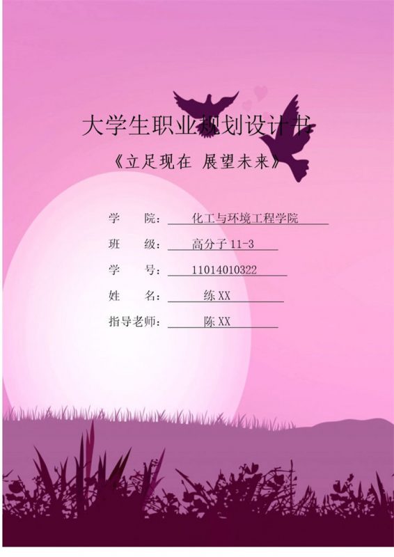 高分子专业大学生职业规划设计书Word模板-办公资源网