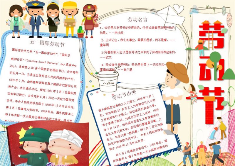 五一劳动节活动宣传手抄报Word模板-办公资源网