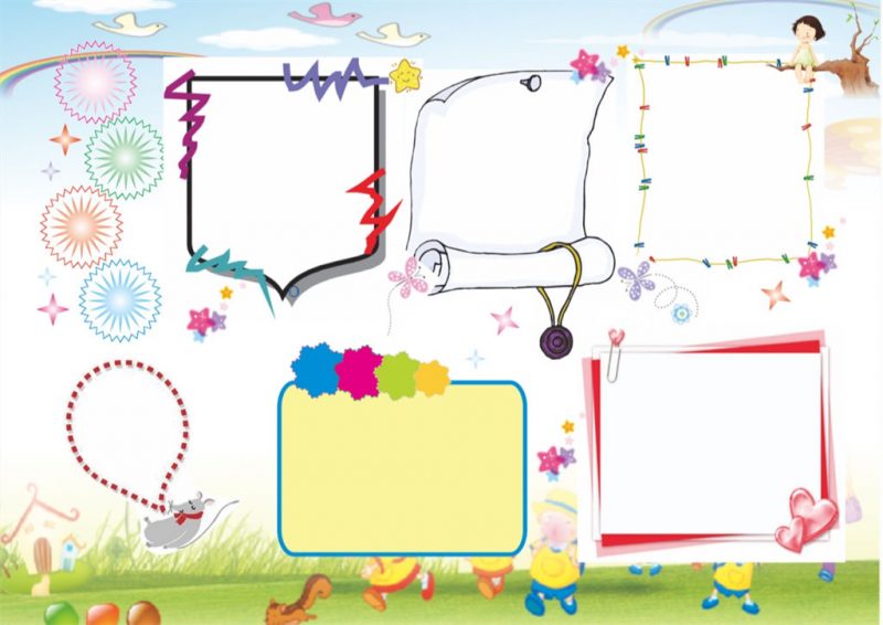 彩色卡通了解地球手抄报Word模板-办公资源网