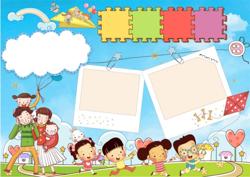 蓝色卡通心理健康word小报手抄报模板-办公资源网