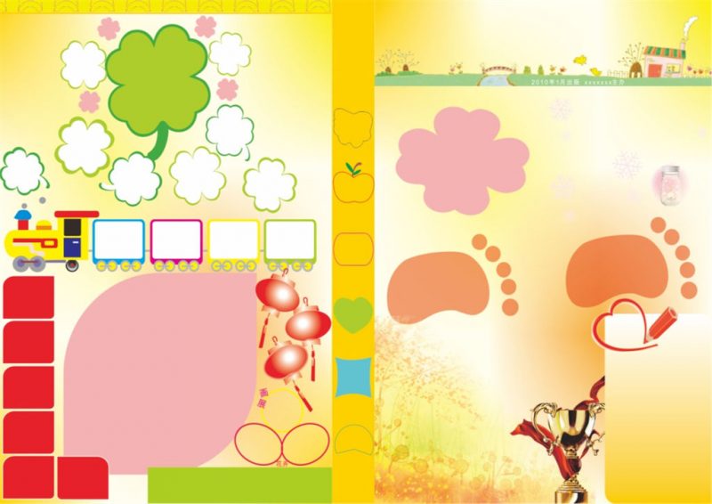 橙黄色卡通儿童故事手抄报Word模板-办公资源网