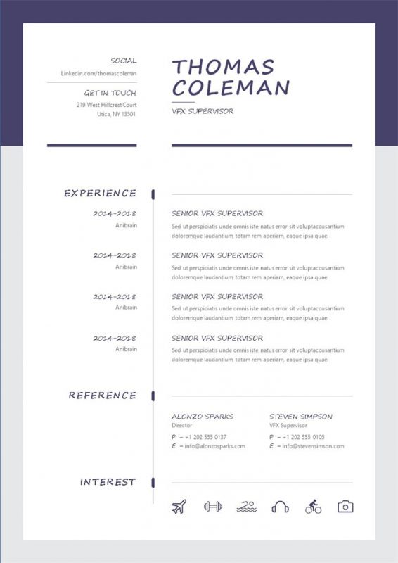 企业特效总监特效主管通用个人简历求职简历Word模板-办公资源网