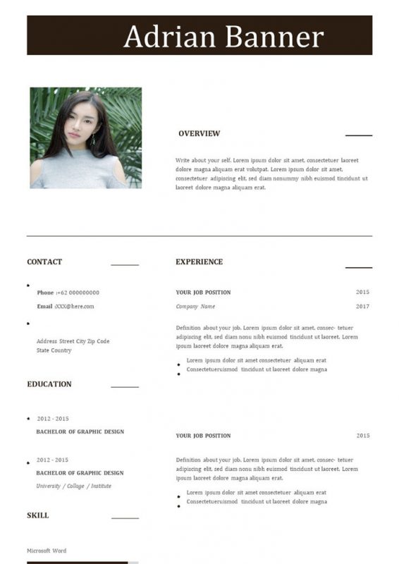 外企岗位求职通用英文简历Word模板-办公资源网