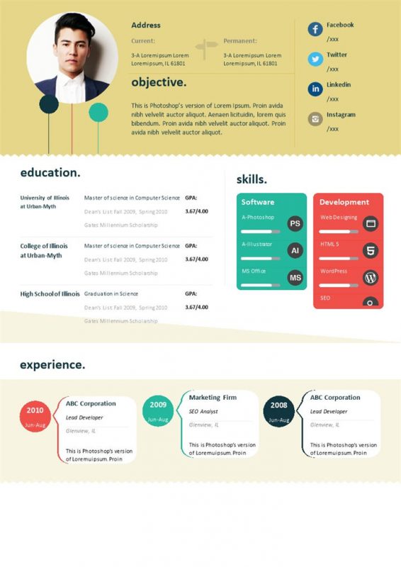 精美创意风网络与应用开发人员求职通用个人简历Word模板-办公资源网