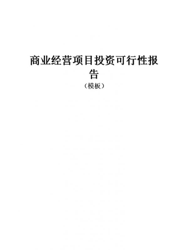 商业经营项目投资可行性报告word模板-办公资源网