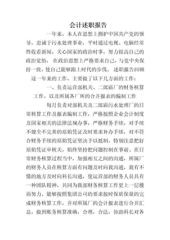 简约风格会计师工作年终总结述职报告Word模板-办公资源网