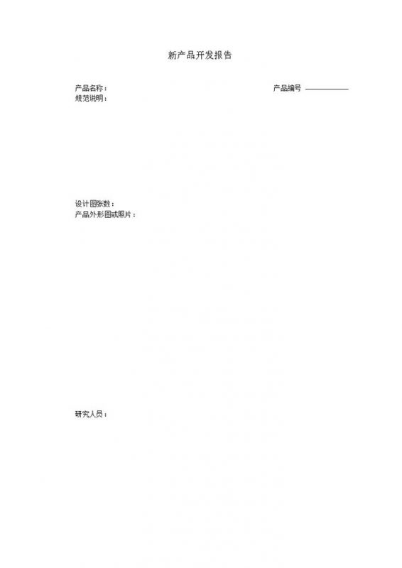 新产品开发调研报告word模板-办公资源网