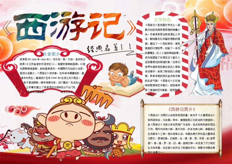 西游记阅读手抄报Word模板-办公资源网