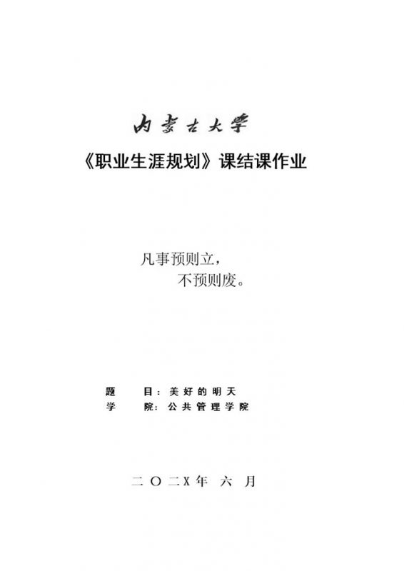 公共管理专业职业生涯规划Word模板-办公资源网