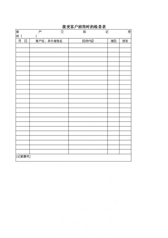 公司内部接受客户招待时的检查表-办公资源网