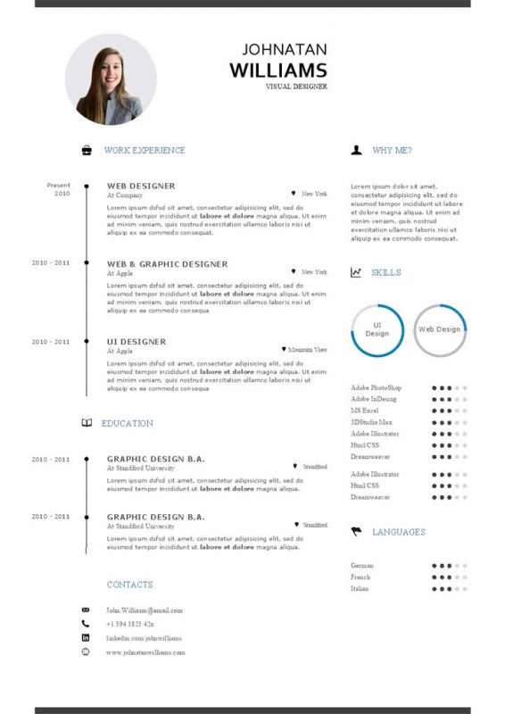 视觉设计师网页设计师通用的求职简历个人简历Word模板-办公资源网