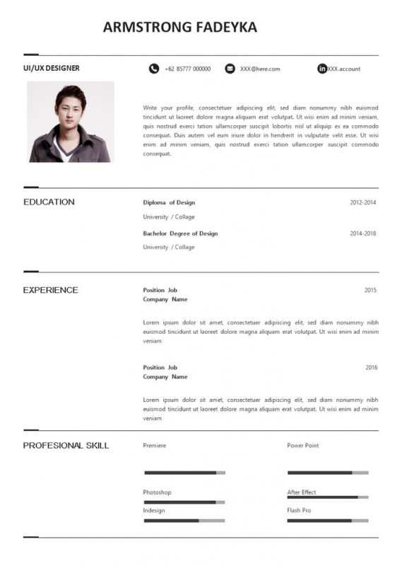 欧美风UX设计师通用英文求职简历Word模板-办公资源网