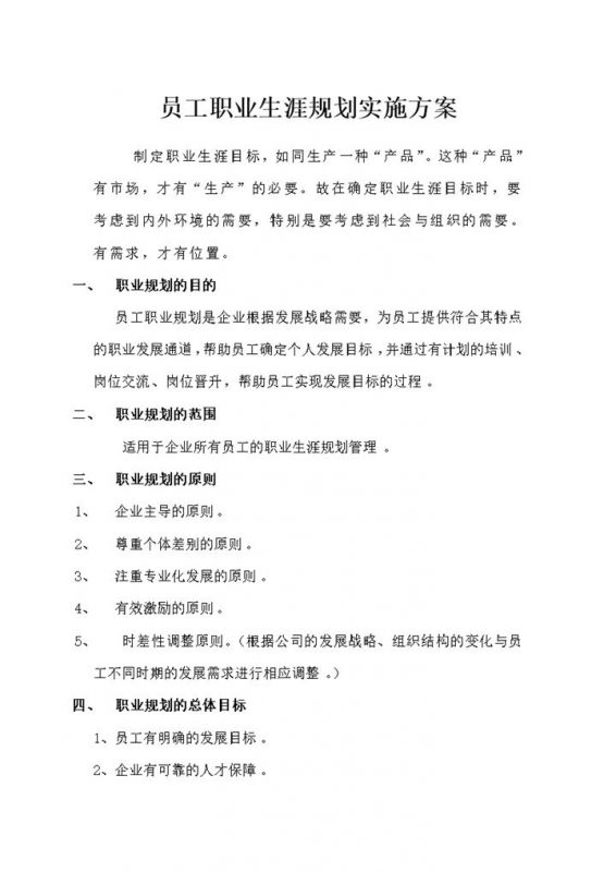 全新实用版公司员工个人职业生涯规划Word模板-办公资源网