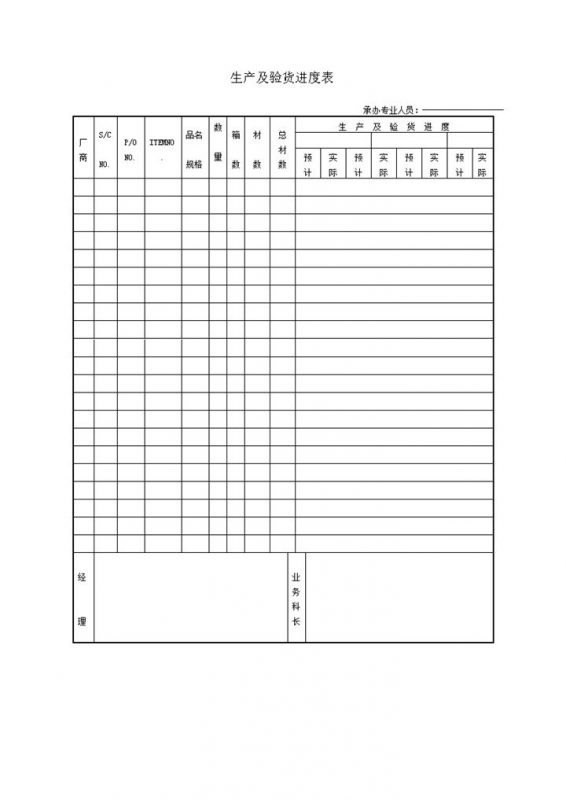 生产及验货进度表word模板-办公资源网