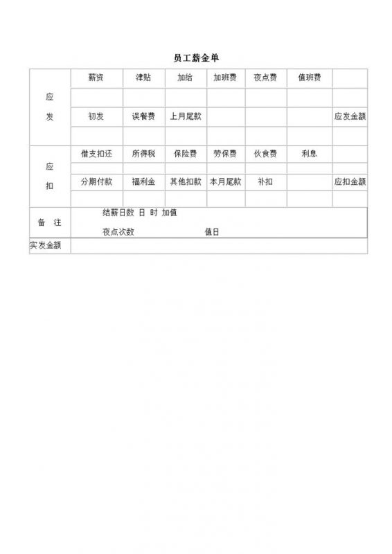 公司人事财务员工薪金明细签订单word模板-办公资源网