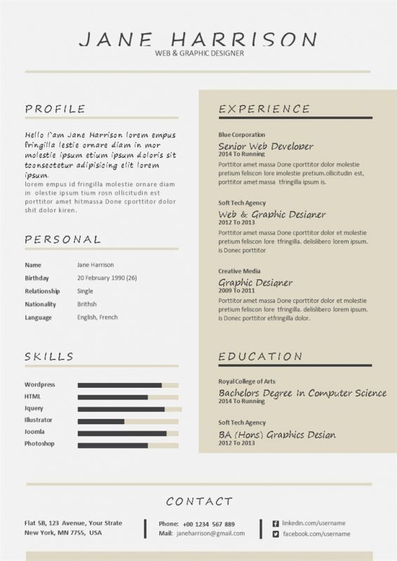 网页和平面设计师通用的求职简历个人简历Word模板-办公资源网