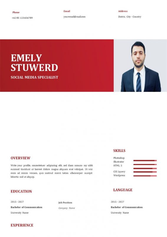 简约欧美风社交媒体专家通用个人简历求职简历Word模板-办公资源网