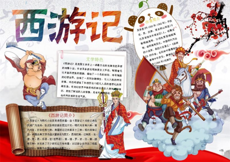 西游记儿童读书手抄报Word模板-办公资源网