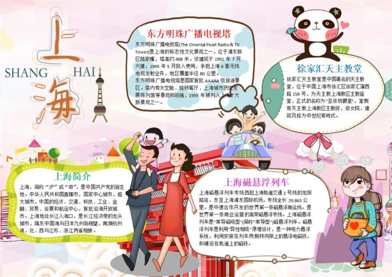 上海东方明珠介绍手抄报Word模板-办公资源网