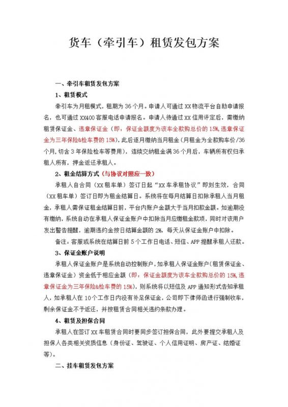 货物运输公司货车租车合同Word模板-办公资源网