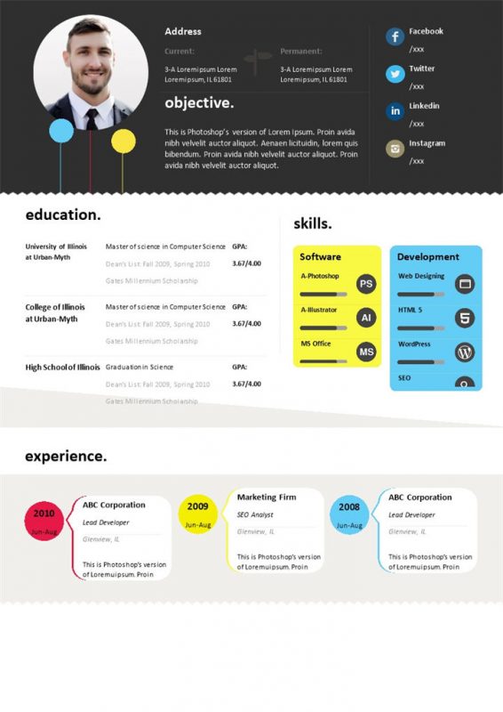 高端大气欧美风网页开发工程师通用个人简历求职简历Word模板-办公资源网