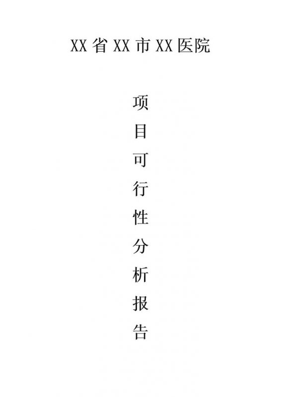XX省XX市XX医院项目可行性分析报告Word模板-办公资源网