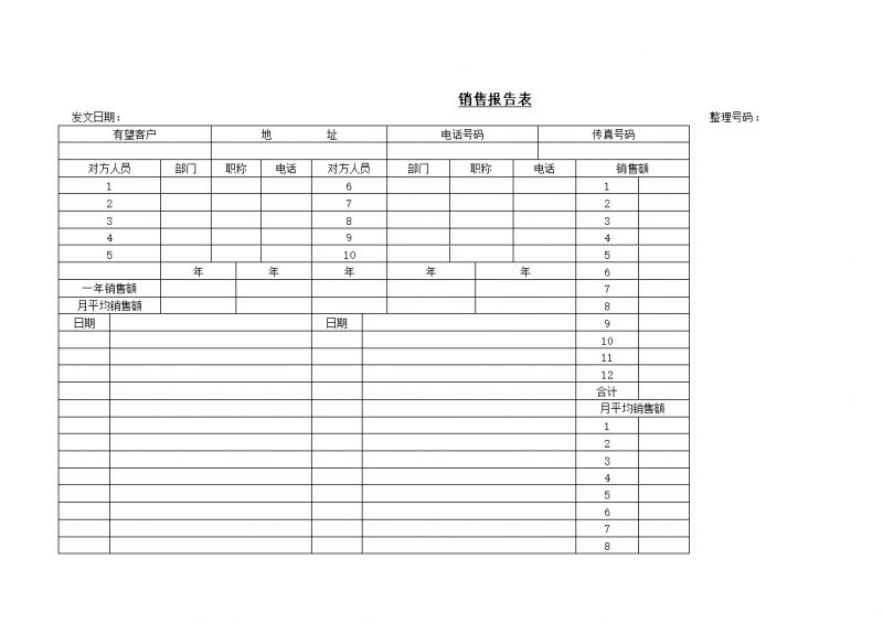 销售报告表销售报表word模板-办公资源网