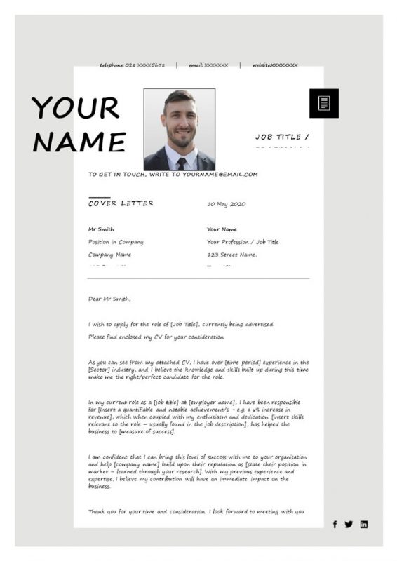 简约商务风销售财务相关岗位个人通用英文简历Word模板-办公资源网