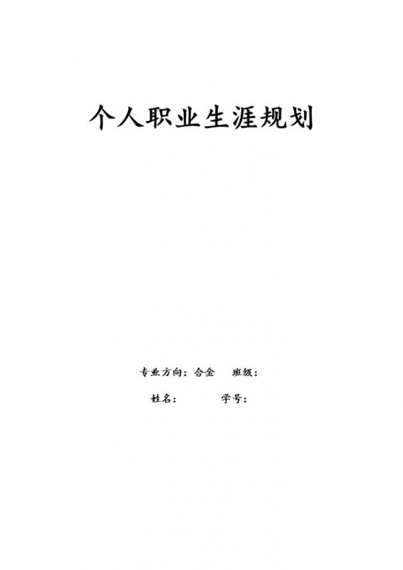 材料科学与工程专业金属方向通用大学生职业生涯规划Word模板-办公资源网
