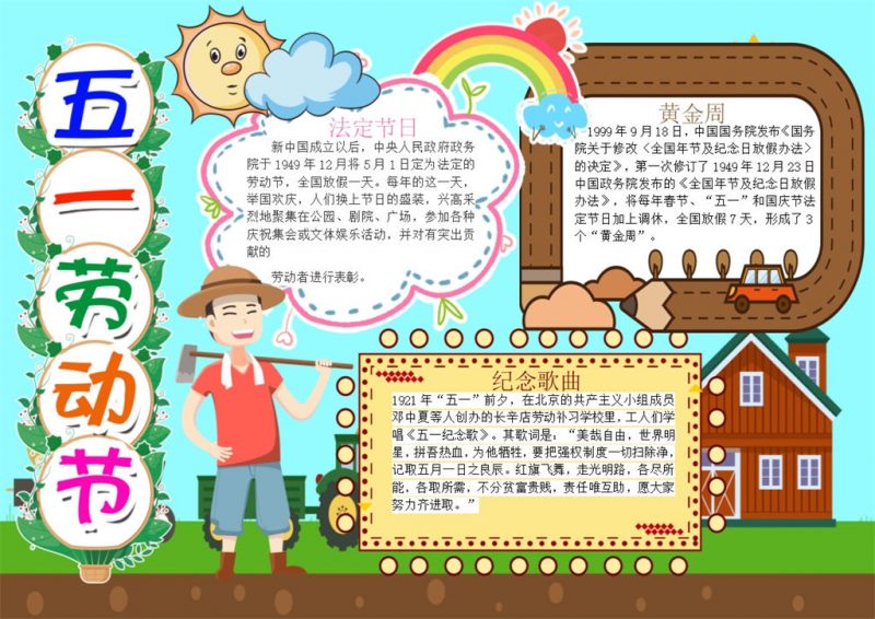 五一劳动人民的节日手抄报Word模板-办公资源网