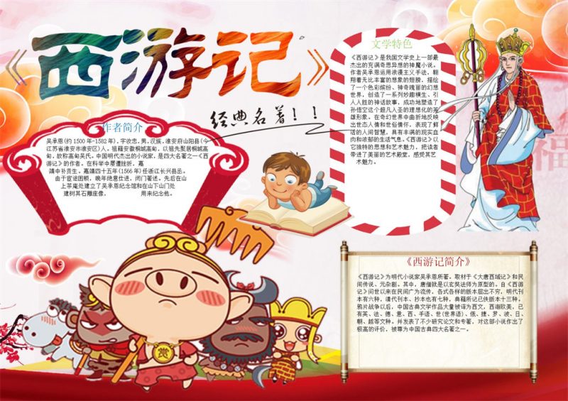 西游记手抄报Word模板-办公资源网