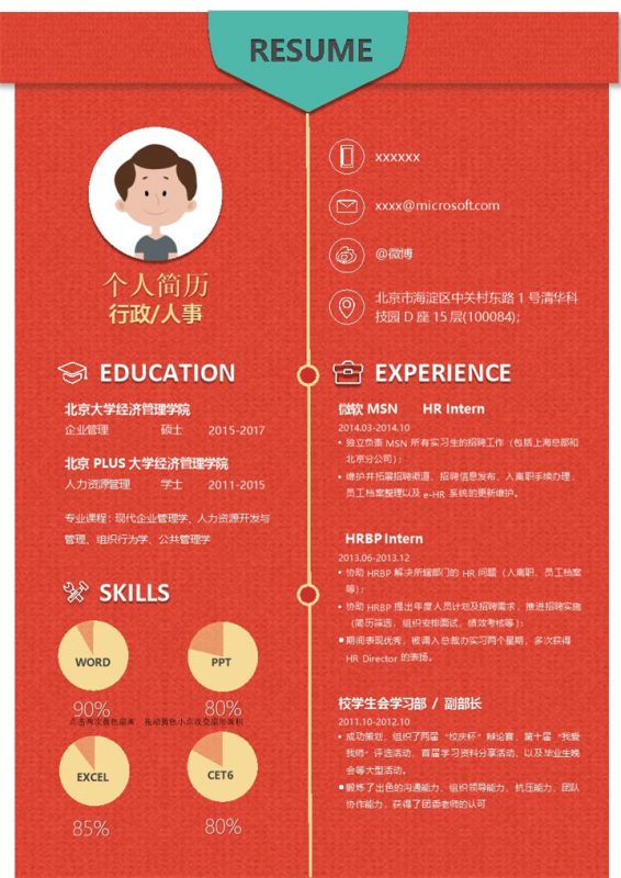 高端大气商务求职简历Word模板-办公资源网