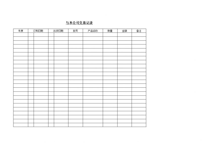 货物供应商与公司交易来往记录统计表word模板-办公资源网