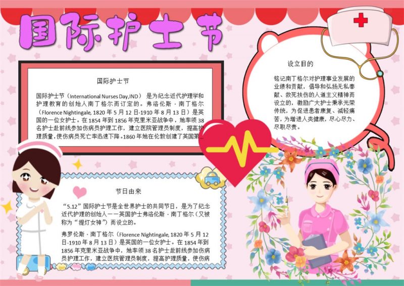 512国际护士节护理手抄报Word模板-办公资源网